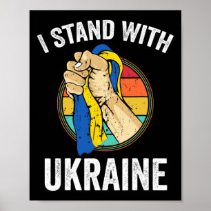 Support Ukraine I Stand With Ukraine Retro Ukraini Poster