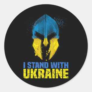 Support Ukraine I Stand With Ukraine Spartan Warri Classic Round Sticker