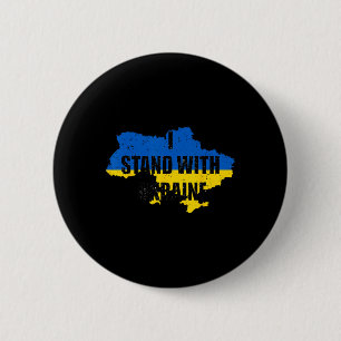 Support Ukraine I Stand With Ukraine Ukrainian Fla 2 Inch Round Button