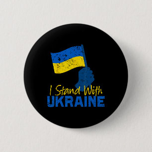 Support Ukraine I Stand With Ukraine Ukrainian Fla 2 Inch Round Button