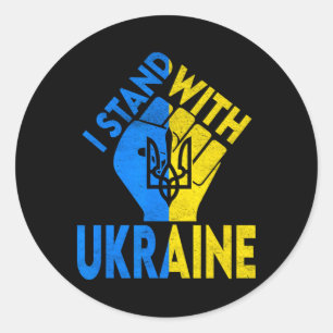 Support Ukraine I Stand With Ukraine Ukrainian Fla Classic Round Sticker