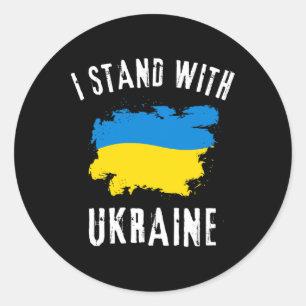 Support Ukraine I Stand With Ukraine Ukrainian Fla Classic Round Sticker