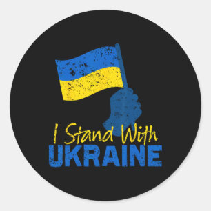 Support Ukraine I Stand With Ukraine Ukrainian Fla Classic Round Sticker