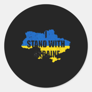 Support Ukraine I Stand With Ukraine Ukrainian Fla Classic Round Sticker