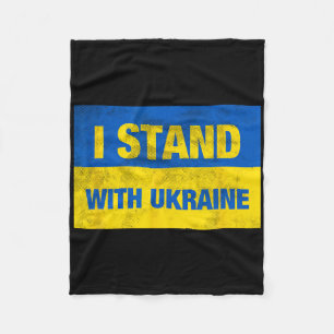 Support Ukraine I Stand With Ukraine Ukrainian Fla Fleece Blanket