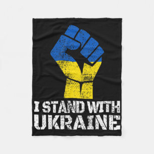 Support Ukraine I Stand With Ukraine Ukrainian Fla Fleece Blanket