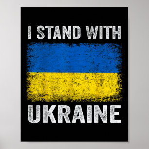 Support Ukraine I Stand With Ukraine Ukrainian Fla Poster