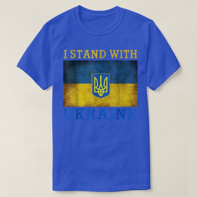 Support Ukraine I Stand With Ukraine Ukrainian Fla T-Shirt (Design Front)