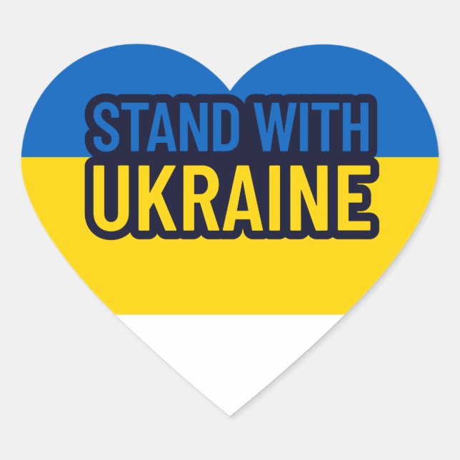 Support Ukraine I Stand With Ukraine Ukrainian  Heart Sticker (Front)