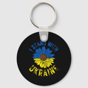 Support Ukraine I Stand With Ukrainian Flag Slava  Keychain
