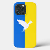 Support Ukraine iPhone Case Peace Dove Flag (Back)