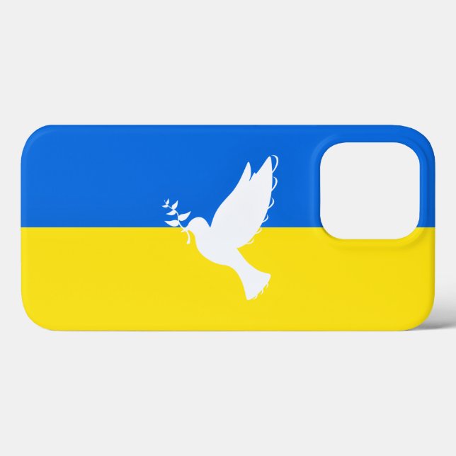 Support Ukraine iPhone Case Peace Dove Flag (Back (Horizontal))