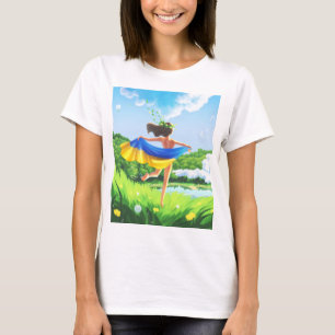 Support Ukraine Landscape T-Shirt Ukrainian Flag