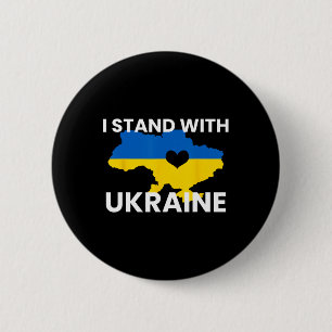 Support Ukraine Map Heart Stand Together Ukraine S 2 Inch Round Button