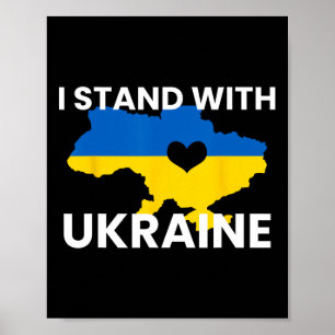 Support Ukraine Map Heart Stand Together Ukraine S Poster