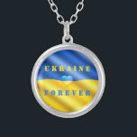 Support Ukraine Necklace - Freedom<br><div class="desc">Support Ukraine Silver Plated Necklaces - Freedom - Peace - Ukrainian Flag - Together !  You can also transfer Support Ukraine to more than 1000 Zazzle products!  
We Stand With Ukraine !</div>