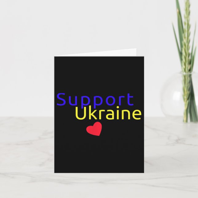Support Ukraine No War Ukrainian Flag  Card (Front)