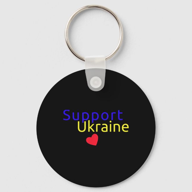 Support Ukraine No War Ukrainian Flag  Keychain (Front)