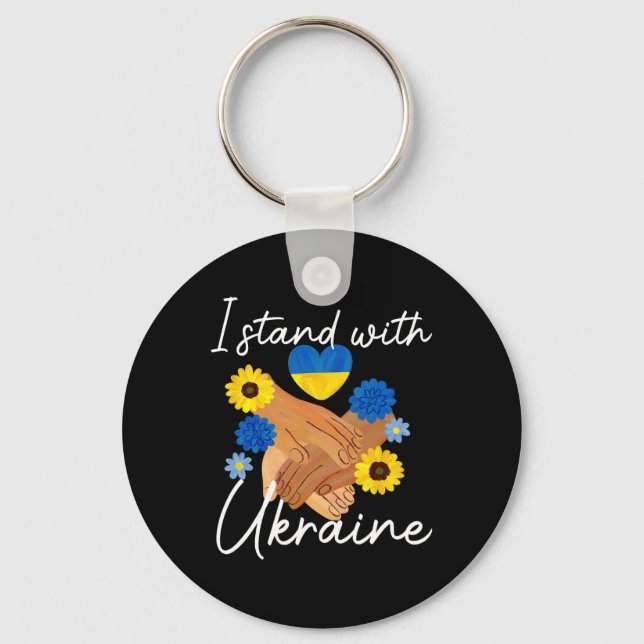 Support Ukraine Peace Unity Ukraine Hope Awareness Keychain (Front)