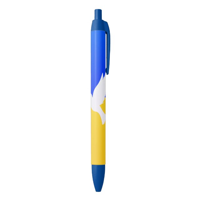 Support Ukraine Pen Peace Dove Ukrainian Flag (Bottom (Vertical))