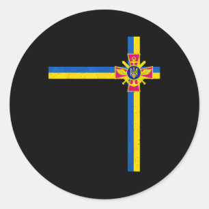 Support Ukraine President Zelensky Saying Ukrainia Classic Round Sticker