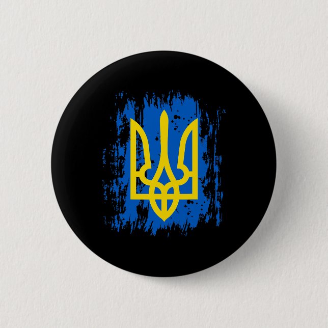 Support Ukraine Stand With Ukraine Ukrainian Flag  2 Inch Round Button (Front)