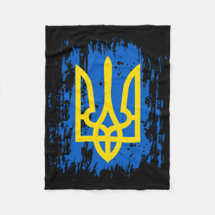 Support Ukraine Stand With Ukraine Ukrainian Flag Fleece Blanket
