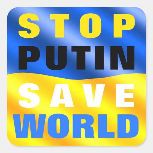 Support Ukraine Sticker Stop putin Save World (Front)