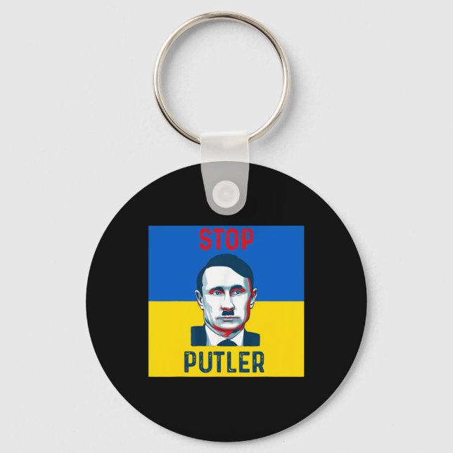 Support Ukraine Stop Putler  Keychain (Front)