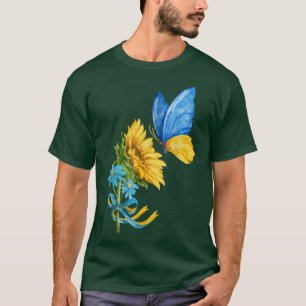 Support Ukraine Sunflower Butterfly  T-Shirt