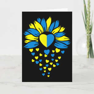 Support Ukraine Sunflower Heart Card