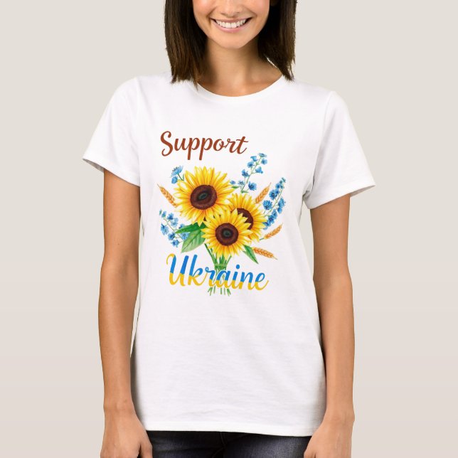 Support Ukraine Sunflower  T-Shirt (Front)