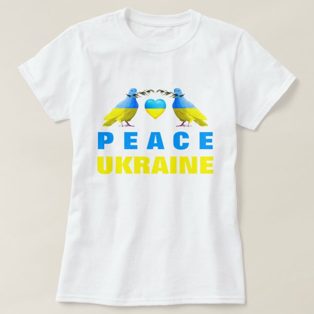 Support Ukraine T-Shirt Peace Dove - Freedom (Design Front)