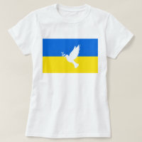 Support Ukraine T-Shirt Peace Dove Ukrainian Flag