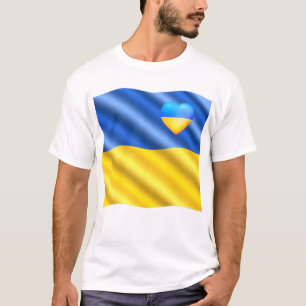 Support Ukraine T-Shirt Ukrainian Flag Heart