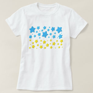 Support Ukraine T-Shirt Ukrainian Flag Stars