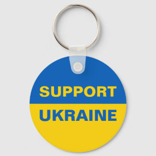 Support Ukraine Ukrainian Flag Keychain
