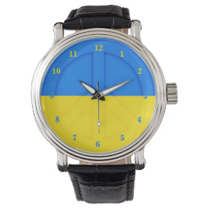 Support Ukraine Watch Peace Symbol Ukrainian Flag