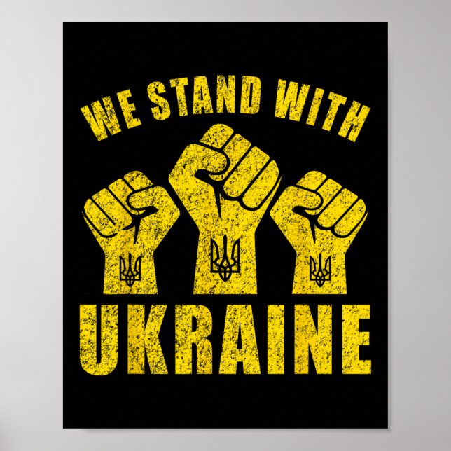 Support Ukraine - We Stand With Ukraine  Poster (Front)