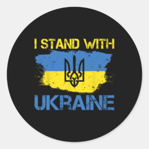 Support Ukraine With This Ukraine Flag I Stand Wit Classic Round Sticker