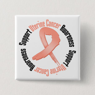 Support Uterine Cancer Awareness 2 Inch Square Button