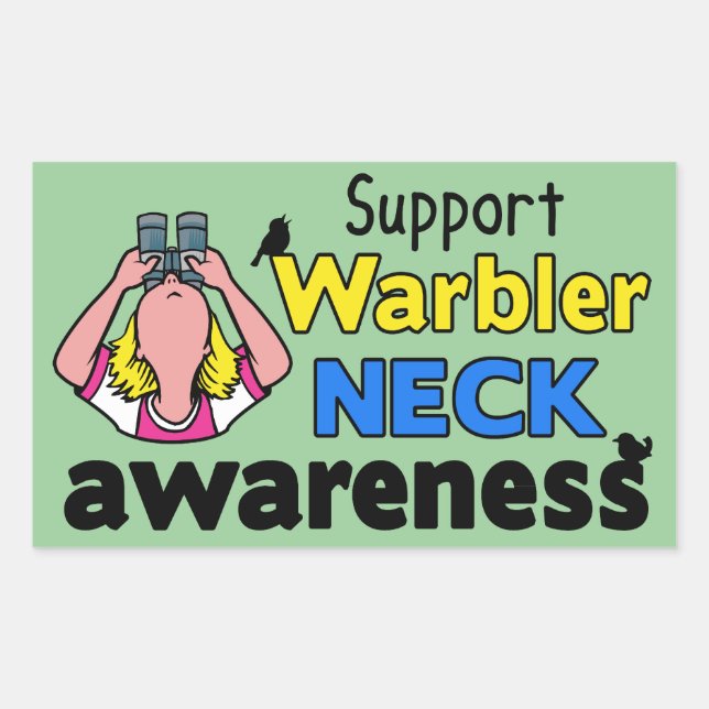 Support Warbler Neck Awareness Sticker (Front)