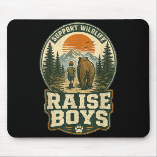 Support wildlife raise boys mom bear boy adventure mouse pad