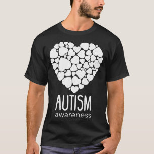 Support With Puzzle Hearts Love Autistic Awareness T-Shirt