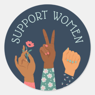 "Support Women" Feminist Classic Round Sticker