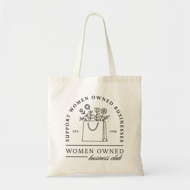 Support women owned businesses aesthetic tote bag (Front)