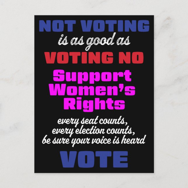 Support Women's Rights by Voting Postcard (Front)