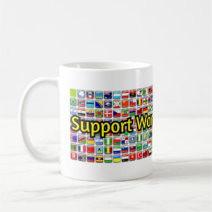 Support worldwide literacy banner coffee mug