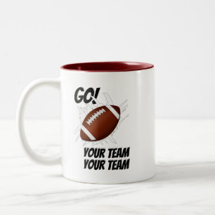 Support Your Football Team Touchdown Splash Two-Tone Coffee Mug