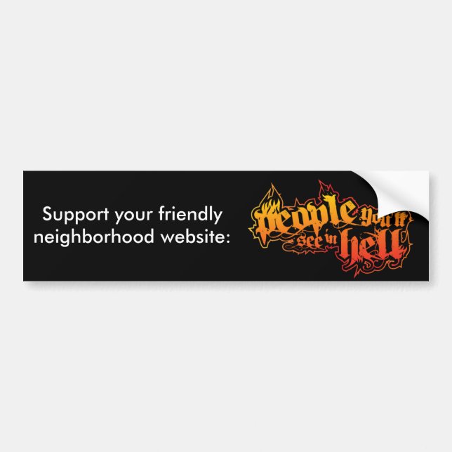 Support Your Friendly Neighbourhood Website Bumper Sticker (Front)